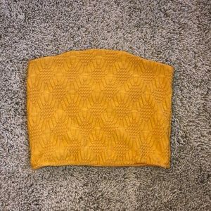 Yellow cropped Tube Top